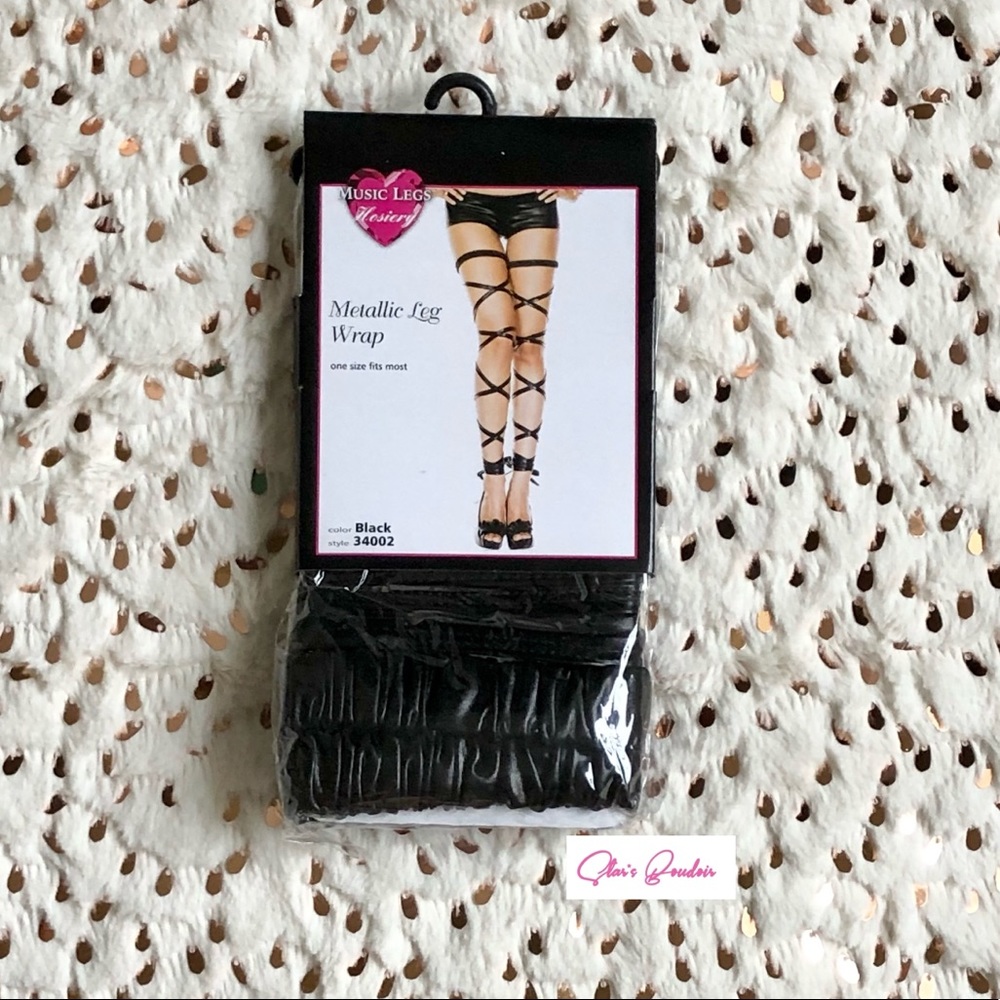 New Music Legs Style #34002 🖤Black🖤 Metallic Leg Wrap Thigh Highs